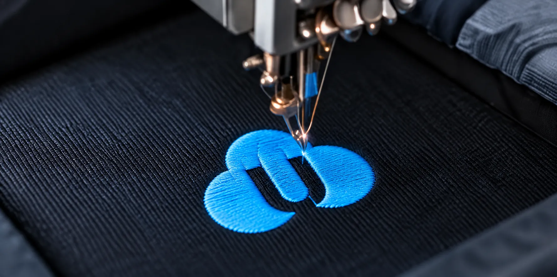 Máquina bordando logo Ultra